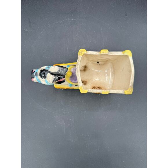 Rare ITALY Majolica Donkey Figurines Pulling Cart - Picture 7 of 9